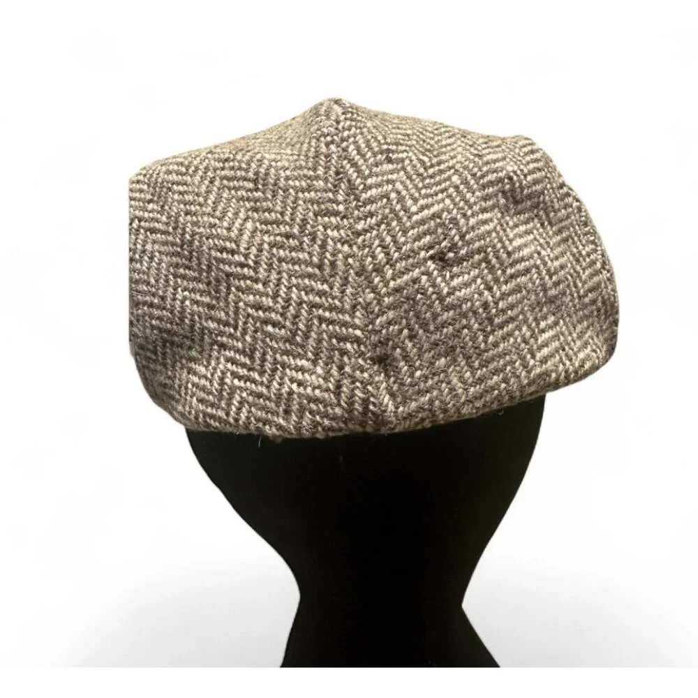 Vintage LL Bean Hanna Hats Donegal Tweed Flat Cap Ivy‎ Newsboy Ireland Brown